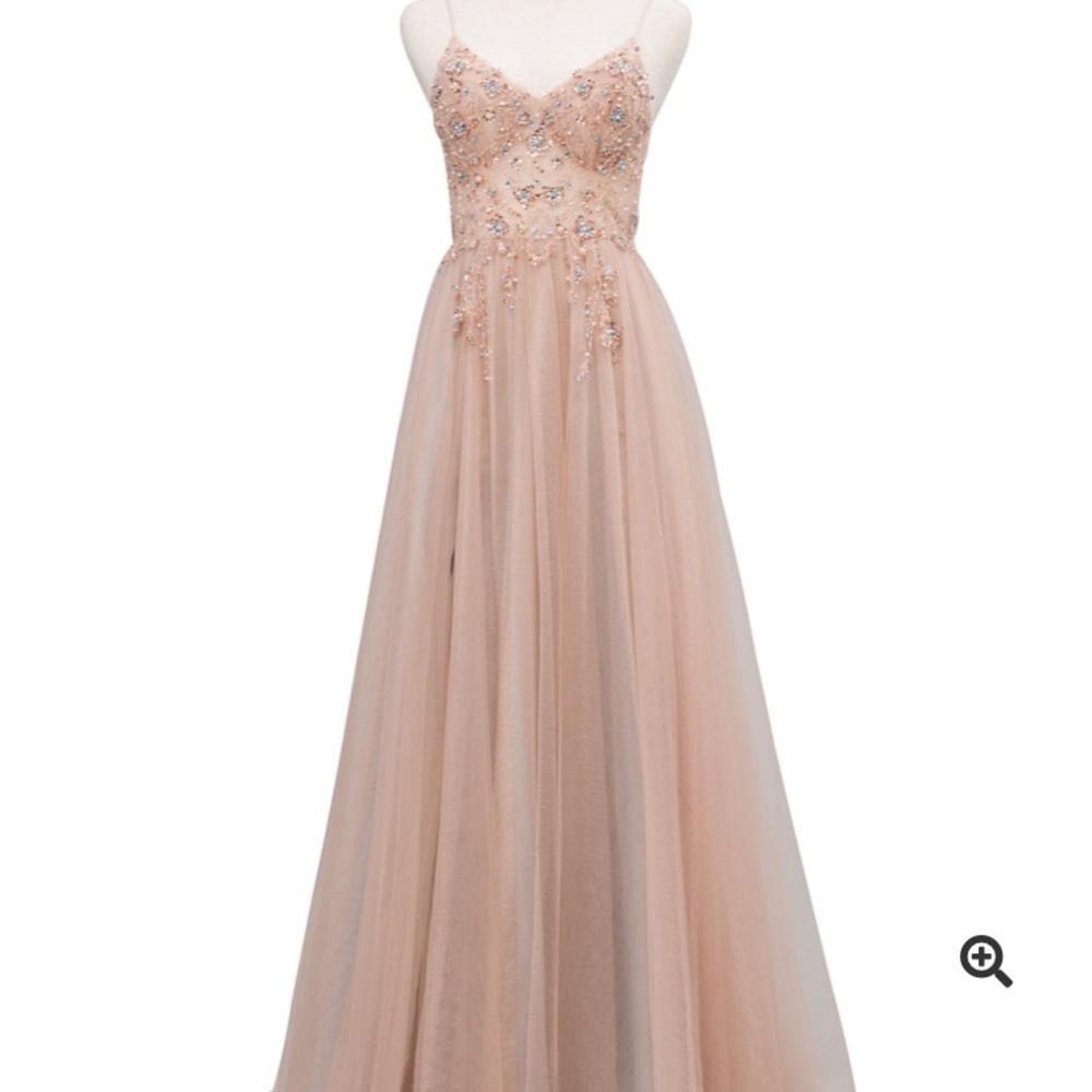 Nude/Pink Ball Gown Prom Dress